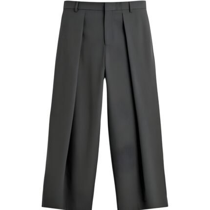 Voxlena Tailored Wide-Leg Pleated Trousers for Modern Minimalist Everyday Wear Style Comfort