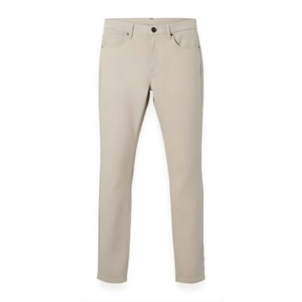 Premium Beige Slim Fit Stretch Pants For Everyday Casual And Smart Wear