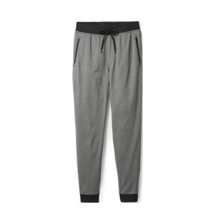 Voxlena Men’s Premium Grey Jogger Pants with Zipper Pockets Comfort Fit